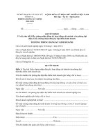 Mẫu quyết định thu hồi GCN đăng ký hoạt động chi nhánh, văn phòng đại diện