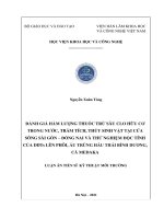 (luận án tiến sĩ) đánh giá hàm lượng thuốc trừ sâu clo hữu cơ trong nước, trầm tích, thủy sinh vật tại cửa sông sài gòn – đồng nai và thử nghiệm độc tính của DDTs lên phôi, ấu trùng hàu 