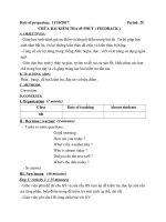 Tiếng anh tuần 9-Lớp 6 - Thí điểm