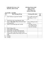 KẾ HOẠCH DẠY TRỰC TUYẾN MÔN ĐỊA