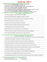 Nội dung ghi bài - ôn tập môn Tiếng Anh 8