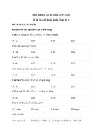 Đề thi toán lớp 1 hk 2 năm 2019