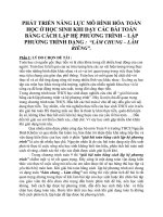 Phát triển năng lực mô hình hóa toán học ở học sinh khi dạy các bài toán bằng cách lập hệ phương trình ập phương trình dạng làm chung làm riêng 