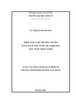 Luận văn thạc sĩ kiểm soát chi thường xuyên ngân sách nhà nước qua kho bạc nhà nước hoàn kiếm