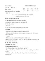 KẾ HOẠCH BÀI DẠY MÔN GDTC LỚP 1Tuần 17+ Tuầ 18