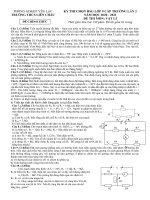 Đề KS HSG lớp 9 lần 2 môn Vật lý