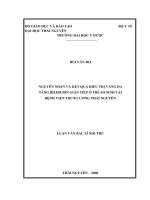Nguyên nhân và kết quả điều trị vàng da tăng bilirubin gián tiếp ở trẻ sơ sinh tại Bệnh viện Trung ương Thái Nguyên