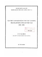Tân Việt cách mạng Đảng với cuộc vận động thành lập Đảng cộng sản Việt Nam (1925 - 1930)