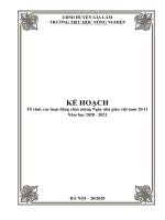 Kế hoạch tổ chức các hoạt động chào mừng ngày 20-11-2020