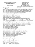 Đề  Thi Thử vào 10 môn Lý năm 2020 Trường THCS Kiêu Kỵ