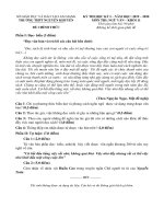 ĐỂ THI VÀ ĐÁP ÁN - HKI - NĂM HỌC 2019 - 2020