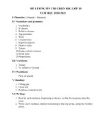 ĐỀ cƯƠng Ôn thi chỌn hsg lỚp 10 nam 2020-2021