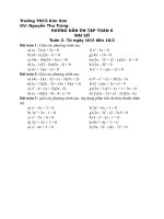 Nội dung ôn tập Đại số 8 - Tuần 2