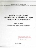 Nghiên cứu chỉ số sáng tạo của sinh viên đại học Quốc gia Hà Nội