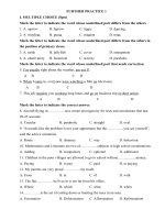 Phiếu ôn tập Tiếng Anh 9