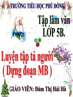 Tuần 19 - Luyện tập tả người dựng đoạn mở bài
