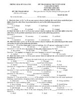 ĐỀ LUYỆN THI VÀO LỚP 10 THPT MÔN ANH LẦN 5 năm học 2019-2020 (1)