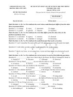 Đề 1 Thi Thử Vào 10 Tiếng Anh - THCS Yên Viên