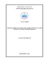 Đánh giá hiệu quả khai thác nghề lưới vây cá cơm huyện vạn ninh tỉnh khánh hòa  