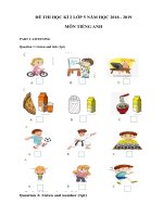 Đề thi Tiếng Anh lớp 5 cuối học kì 2 có file nghe