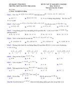 Bài tập ôn tập môn Toán lớp 12 tuần năm nghỉ phòng dịch Covid-19 (Từ 06.4.2020 đến 12.4.2020)