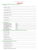 Nội dung ghi bài - ôn tập môn Tiếng Anh 6