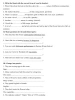 Phiếu BT Tiếng Anh 7 tuần 3 tháng 4