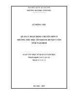 Quản lý hoạt động chuyên môn ở Trường tiểu học Yên Khang huyện Ý Yên tỉnh Nam Định