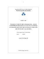Ứng dụng lý thuyết miền lãnh đạo (full range leadership) để nhận dạng các yếu tố của lãnh đạo có ảnh hưởng đến lòng trung thành của nhân viên đối với tổ chức tại lâm đồng  