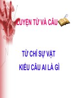 Luyện từ và câu 2 -Tuần 3: Từ chỉ sự vật. Câu kiểu Ai là gì?