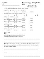 Trường TH Yên Thường kính gửi Quý phụ huynh tài liệu ôn tập môn Toán và Tiếng Việt cho học sinh khối 5 (Tuần 20 - Thứ 5)