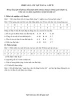 PHIẾU BÀI TẬP TOÁN SỐ 3 -TUAN 6 - 7E ( BT HS nghỉ phòng, chống dịch nCoV)