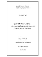 Quản lý chất lượng sản phẩm lúa gạo tài nguyên theo chuỗi cung ứng