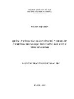 Quản lý công tác giáo viên chủ nhiệm lớp ở Trường Trung học phổ thông Gia Viễn C tỉnh Ninh Bình