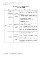 KẾ HOẠCH KIỂM TRA ĐÁNH GIÁ GIỮA HỌC KỲ I NĂM HỌC 2020 - 2021