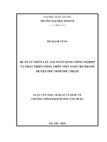 Luận văn thạc sĩ quản lý nhân lực tại ngân hàng nông nghiệp và phát triển nông thôn việt nam chi nhánh huyện phù ninh