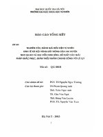 Nghiên cứu, đánh giá điều kiện tự nhiên kinh tế xã hội vùng đất trũng của hai huyện Nho Quan và Gia Viễn Ninh Bình, đề xuất các giải pháp khắc phục, giảm thiểu nhằm chung sống với lũ lụt