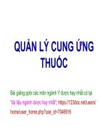 QUẢN lý CUNG ỨNG THUỐC ppt _ KINH TẾ DƯỢC