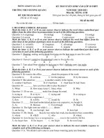 ĐỀ LUYỆN THI VÀO LỚP 10 THPT MÔN ANH LẦN 4 năm học 2019-2020