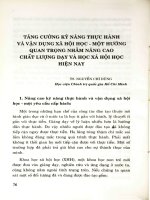 Tăng cường kỹ năng thực hành và vận dụng Xã hội học – một hướng quan trọng nhằm nâng cao chất lượng dạy và học dụng Xã hội học hiện nay