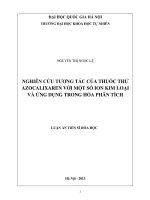 Thuốc thử, Ion kim loại, Hóa phân tích