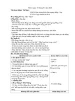 Giáo án thể dục:VĐCB:Ném trúng đích nằm ngang bằng 1 tay