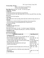 giáo án thể dục: VĐCB: Trườn sấp trèo qua ghế thể dục TCVĐ: Thi xem ai nhanh;