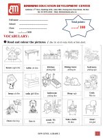 Phiếu ôn tập môn Tiếng Anh khối 2 tuần 19, 20