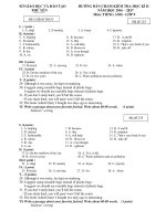 Đáp án Tiếng anh 9