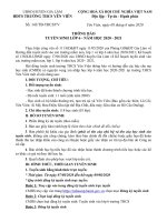 Trường THCS Yên Viên thông báo tuyển sinh lớp 6 năm học 2020-2021