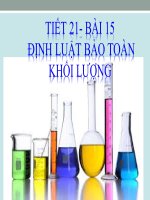 Bài giảng điện tử hóa 8 bài Định luật bảo toàn khối lượng