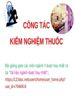 CÔNG tác KIỂM NGHIỆM THUỐC ppt _ KIỂM NGHIỆM