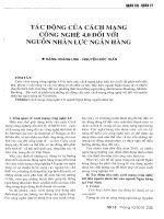 Tác động của cách mạng công nghệ 4.0 đối với nguồn nhân lực ngân hàng