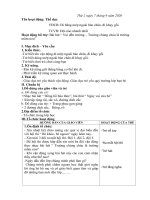 giáo án thể dục: VĐCB: Đi bằng mép ngoài bàn chân đi khụy gối. TCVĐ: Đội nào nhanh nhất